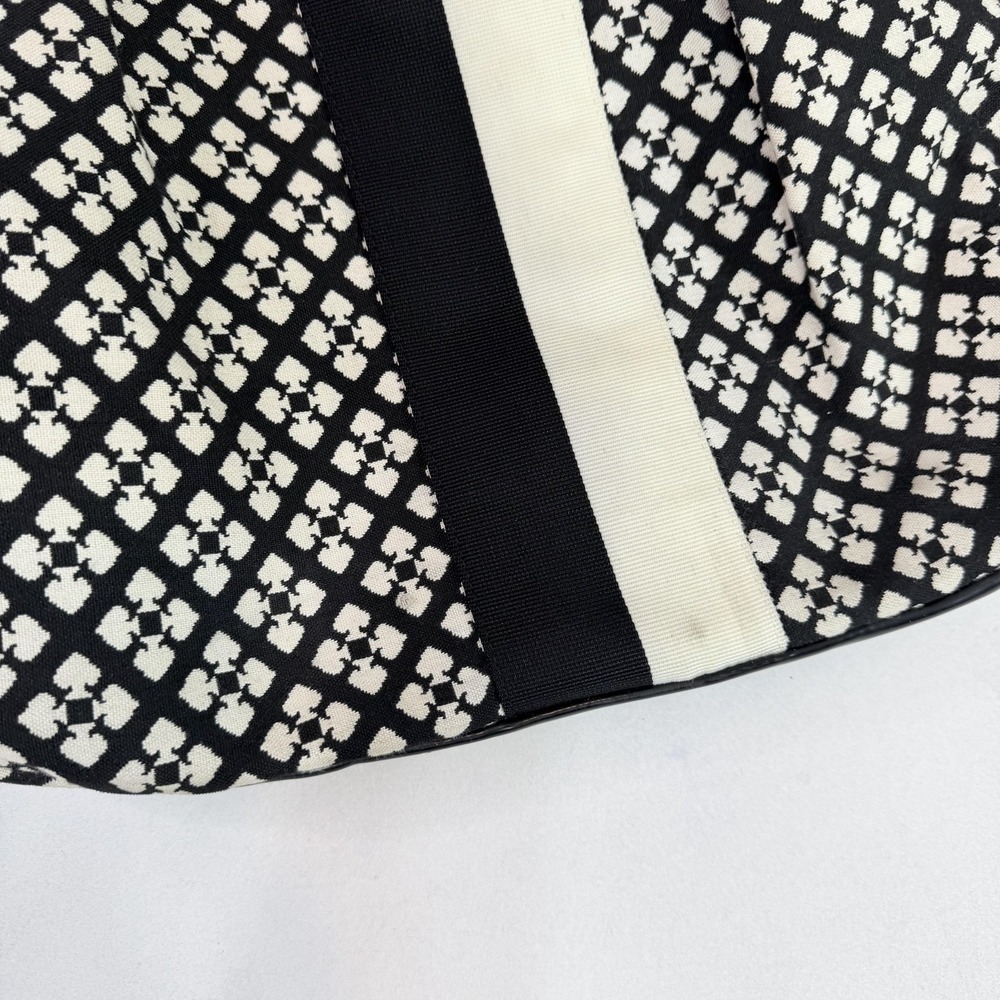 Kate Spade New York Tote Satchel Handbag Black White Print Patent Bottom Red - Picture 2 of 9